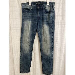 XXX Rude Jeans Men's 32x32 Skinny Acid Wash Blue Jeans Emo Grunge.